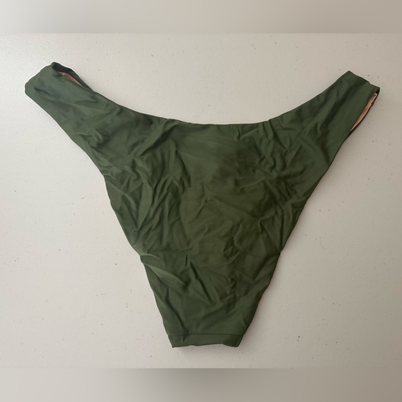 J.Crew Curved Waist Cheeky Bikini Bottoms Olive Green Size Small - Picture 8 of 8